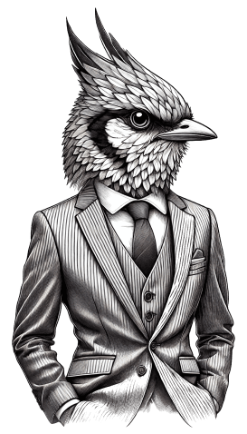 Illustration of a bird representing Charles, the founder of Managing life at work